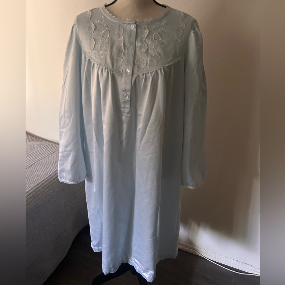 Miss Elaine Sky Blue Lace Nightgown